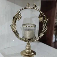 شمعدان زیبا طرح شیشه ترک ، سالم و نو