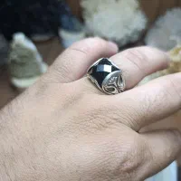 انگشتر ترکیه نقره 10گرم6سوت سنگ سیاه