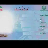 کارت ملی مبینا نوری به همراه کارت بلو ومسکن