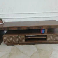 میز چوبی زیر تلویزیون دوتیکه رنگ قهوه ای طبق عکس|میز تلویزیون|تهران, جوادیه تهرانپارس|دیوار