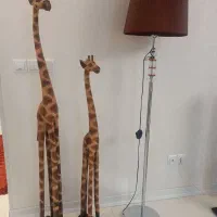 مجسمه زرافه چوبی آباژور گلدان گل و لوازم تزیئنی