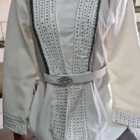 شومیز سفید نگین دار