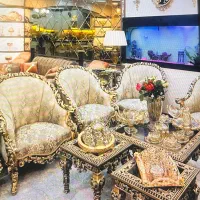 ست کامل مبلمان استیل، ویترین و ساعت ایستاده نو