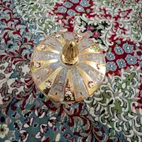 ظروف شکلات خوری /پذیرایی کریستالی طرح طلایی