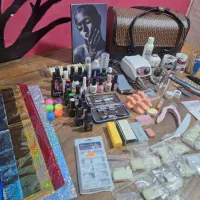 ست کامل وسایل کاشت ناخن ،نو وکم استفاده