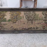 ۲عدد تابلو انتیک با قاب منبت‌کاری کاری شده