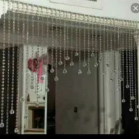 پرده کریستالی و پولکی و ریسه گوی لوستر و پرده|پرده، رانر، رومیزی|تهران, تهرانسر شرقی|دیوار