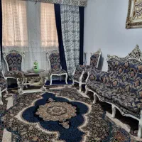 مبل ۹ نفره چوب راش همراه تابلو و میزعسلی