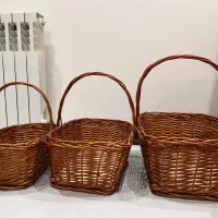 سبد حصیری سبد چوبی ۳ تایی|صنایع دستی و سایر لوازم تزئینی|تهران, شمس‌آباد|دیوار