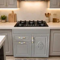 اجاق گاز کابین دار شیشه و استیل