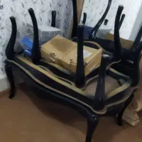 آینه قدی چوب تمام راش دوعدد جلو مبلی ویک عسلی