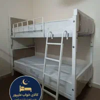 تختخواب فلزی مدل ریوا(کالای خواب علیپور)تشک ساتین