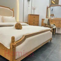 سرویس تخت خواب دونفره مدل نارسیس تمام چوب|تخت و سرویس خواب|تهران, یافت‌آباد|دیوار