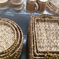 سبد های حصیری سه تکه فقط 850