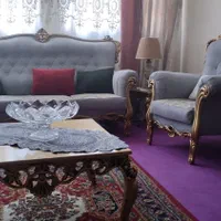 مبل هفت نفره وپرده شاین کارشده کنسول واینه شمعدونی|مبلمان خانگی و میز عسلی|گلستان (تهران), |دیوار