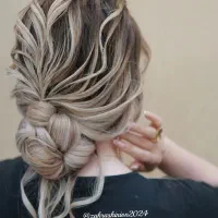 مدل موی بلند و رنگی برای شنیون