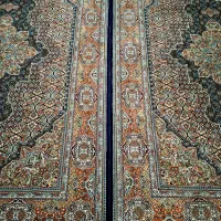 فرش ۶ متری جفت سرمه ای تمام نخی