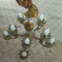 برنز اصلی. پنج شاخه. ده گل|لوستر و چراغ آویز|کرمانشاه, |دیوار