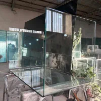 میز شیشه‌ای کامپیوتر ۱۶ میل % مستقیم از تولیدی|میز تحریر و کامپیوتر|باغستان, |دیوار