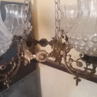 لوستر برنجی شمعدان قدیمی مناسب بوم‌گردی و کافه|کلکسیون اشیاء عتیقه|شاهین‌شهر, نبوت|دیوار