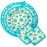 ست پارچه آشپزخانه پنج تکه طرح گندم