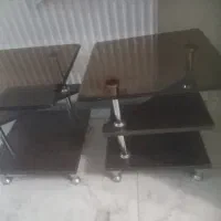 میز محکم عسلی جفت شیشه ۴ میل