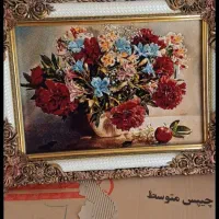 تابلو فرش نو طرح گل وگلدان