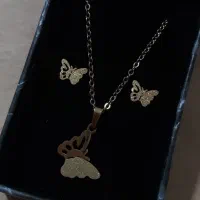 نیمست و ست گوشواره و گردنبند استیل رنگ ثابت|بدلیجات|ارومیه, |دیوار