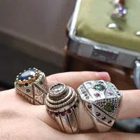 انگشتر نقره کلکسیونی جواهری، شجر،عقیق کهنه دستساز|جواهرات|گنبد کاووس, |دیوار