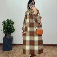 کفتان فوتر چهارخونه پشمی تکجیب