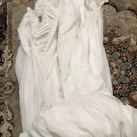 پرده سالم توری سفید دوخته شده