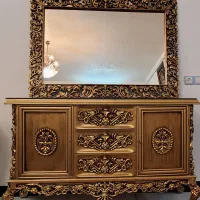 آینه کنسول تمام چوبی