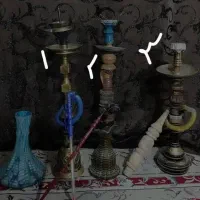 قلیان برنجی و چوبی