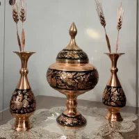 ست گلدان و شکلات خوری مس الماس تراش|صنایع دستی و سایر لوازم تزئینی|تهران, شهرک شریعتی|دیوار
