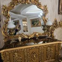 آینه وکنسول منبت کاری تمام چوب راش بسیار شیک ومجلس