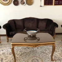 مبل و میزناهارخوری کلاسیک استیل ورق طلا