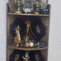 ویترین عتیقه برنج و چوب