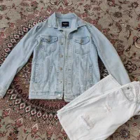 کت جین و دورس سبز و سفید