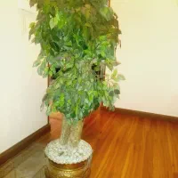 گل مصنوعی وگلدان مسی