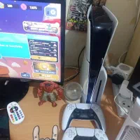 ps5 slim دیسک خور دو دسته همراه پایه شارژ