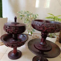 سرویس 5تیکه پذیرایی چوبی منبت کاری چوب گردو