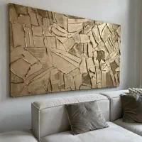 تابلو بوم دکوراتیو برجسته ابستره نقاشی تکسچر نقره