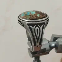 انگشتر فیروزه نیشابور (رکاب روکش نقره)