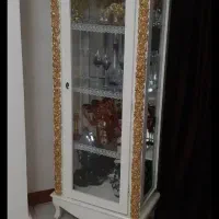 بوفه ویترین  سفید طلایی مناسب جهیزیه عروس