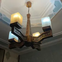 لوستر چوبی مدرن و کلاسیک پنج شاخه و چهار شاخه|لوستر و چراغ آویز|شیراز, قدوسی غربی|دیوار