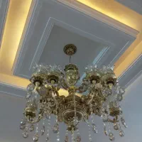 لوستر طرح دو گل طلایی شاهچراغ|لوستر و چراغ آویز|سبزوار, طبرسی (جعفرآباد)|دیوار