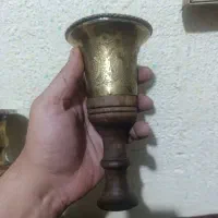 کوزه و سر قلیون برنجی پهلوی اول قلم دار|کلکسیون اشیاء عتیقه|شیراز, میرزاکوچک خان|دیوار