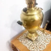 سماور برنزی زغالی قدیمی و روسی