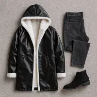 شنل چرم خز سفید زنانه. پرداخت درب منزل