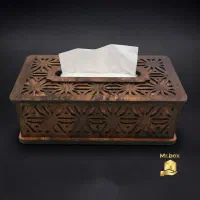 جعبه دستمال کاغذی چوبی همایش جعبه دسمال سطل زباله